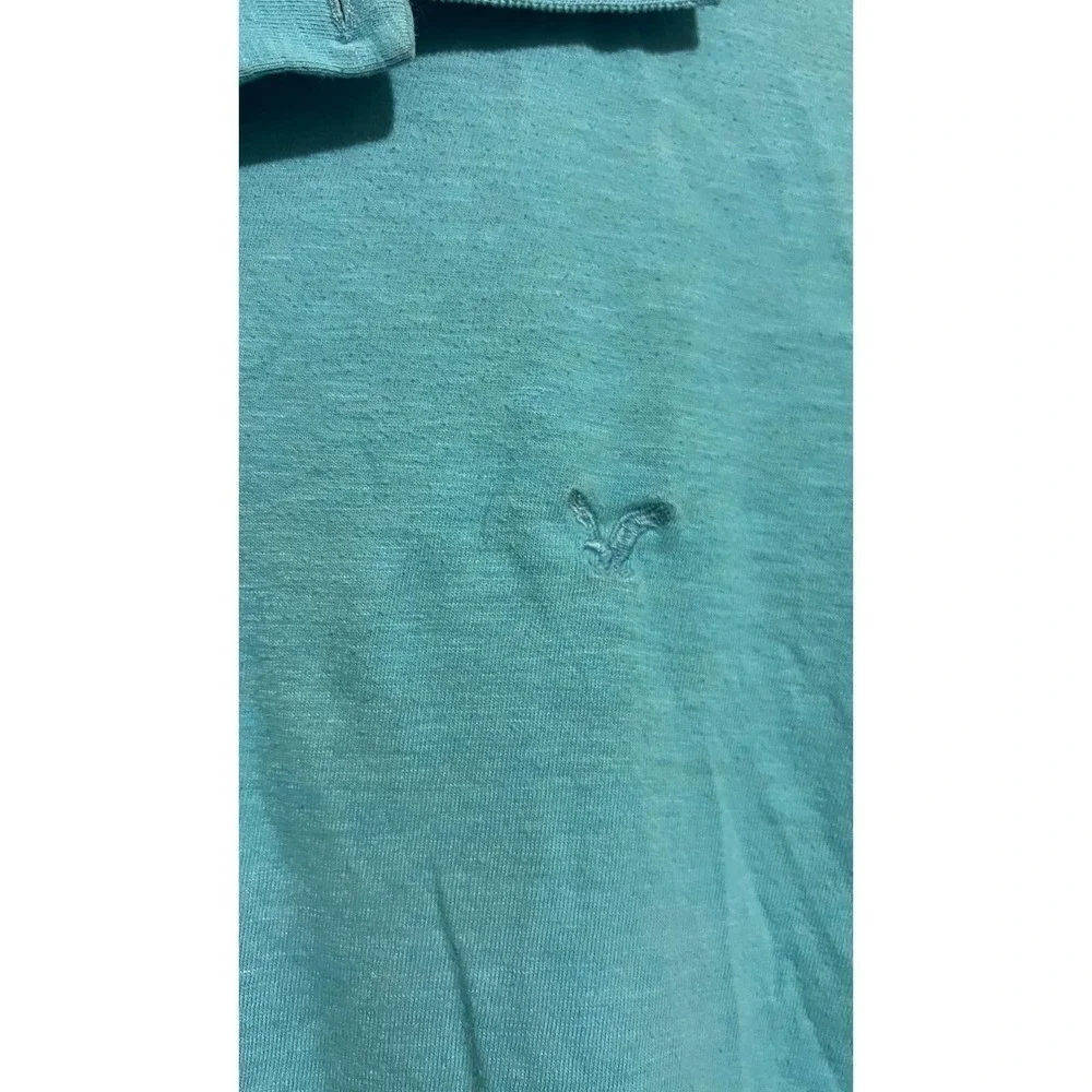 American eagle outfitters blue polo shirt L